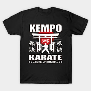 Cool Kempo Karate, Martial Arts Design With Kanji T-Shirt